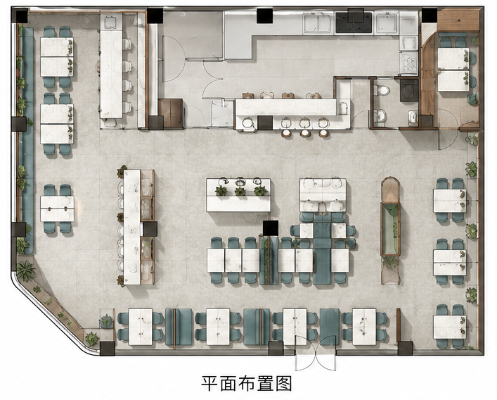 清补凉甜品店平面布置图